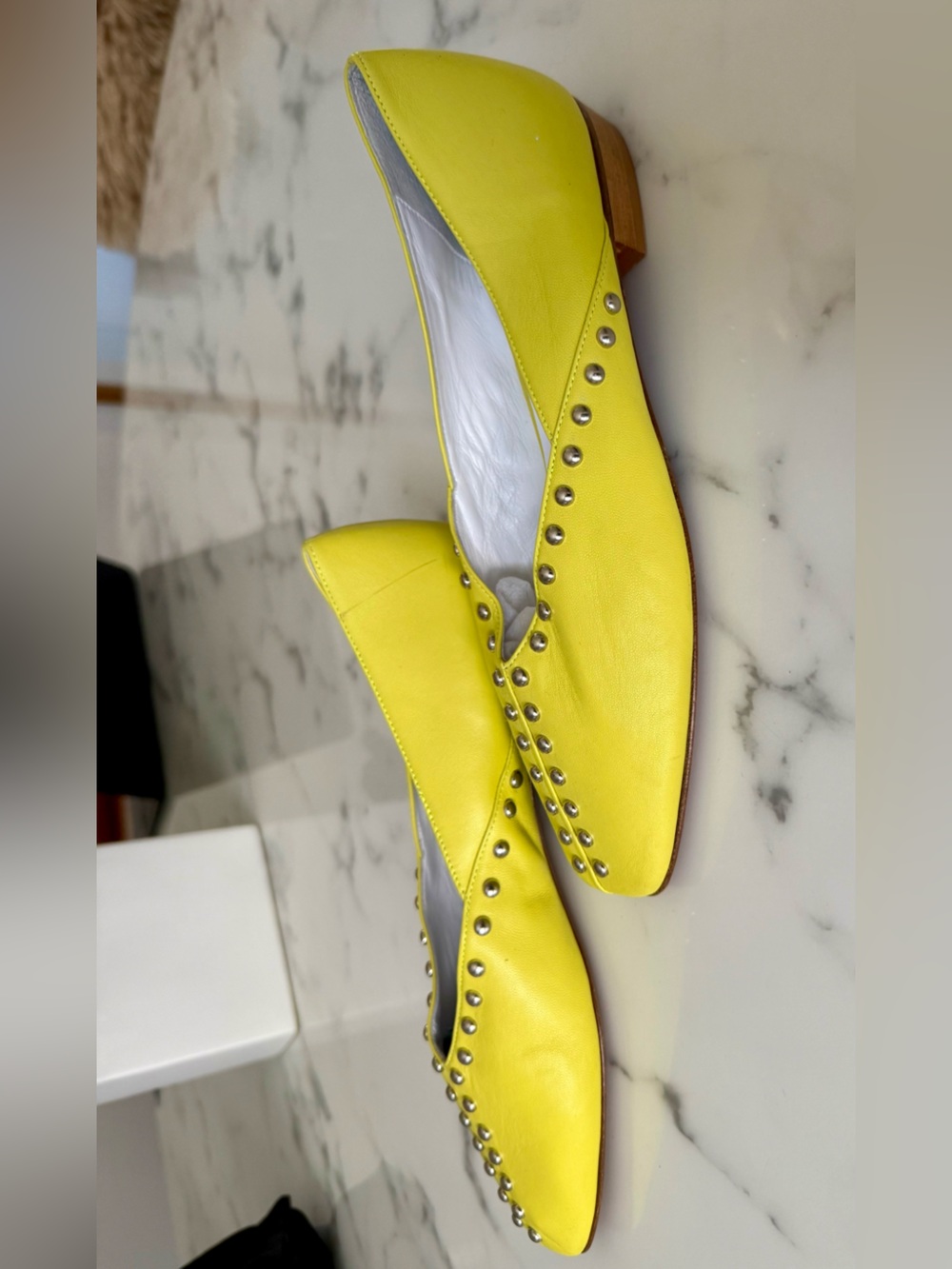 Rachel Comey Bomba Chartreuse Studded Flats - Picture 5 of 6